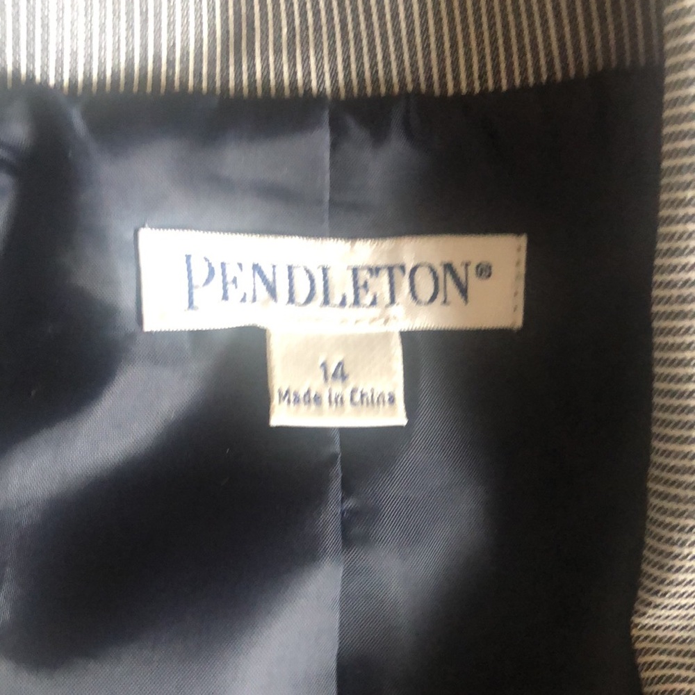 Pendleton Striped Lined Jacket Blazer, 14 - image 7